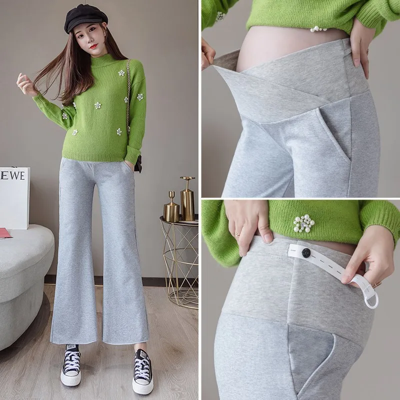 Autumn Fashion Low Waist Pregnant Women Flare Pants Wide Leg Maternity Belly Straight Trousers Pregnancy Boot Cut Black Grey
Autumn Fashion Low Waist Pregnant Women Flare Pants Wide Leg Maternity Belly Straight Trousers Pregnancy Boot Cut Black Grey