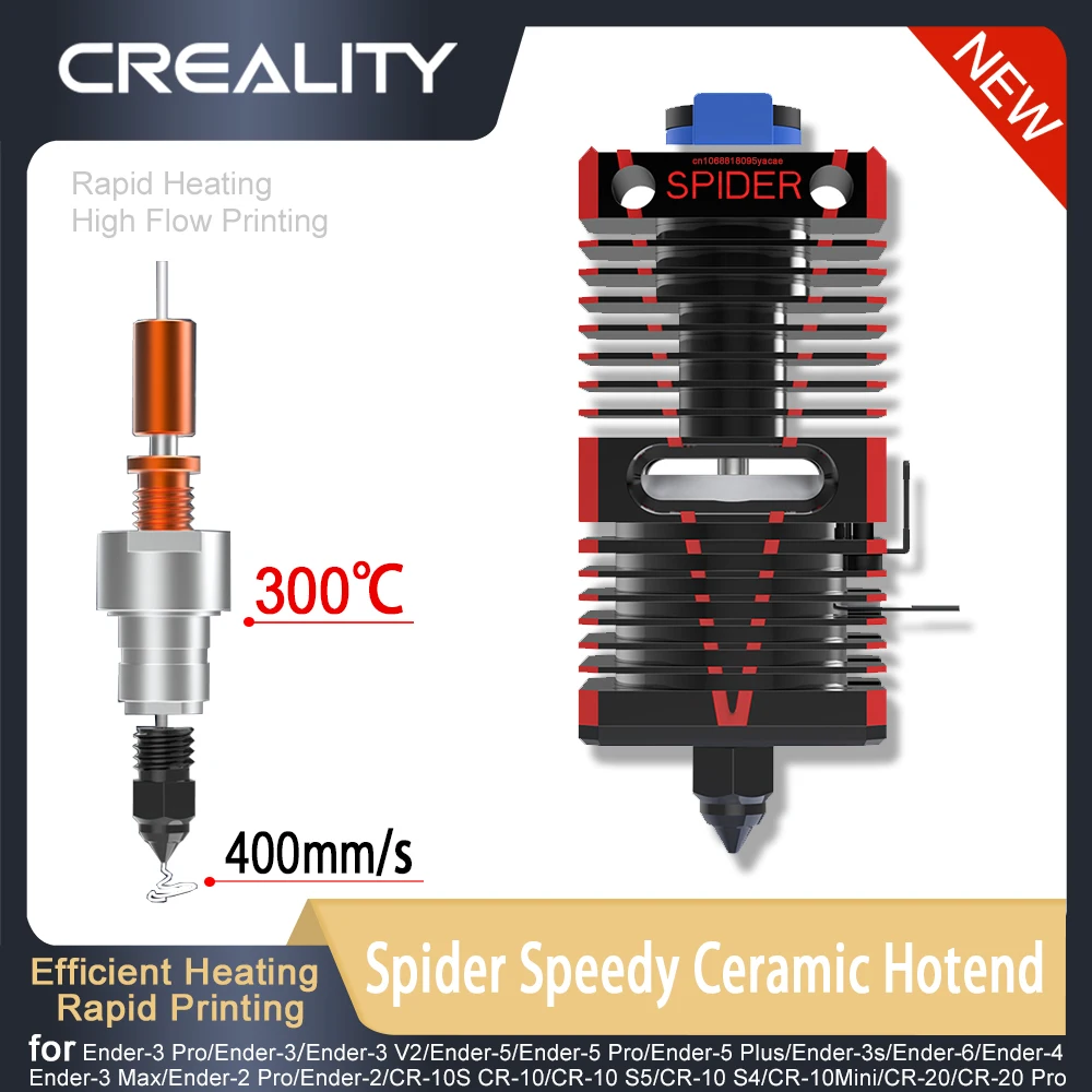 

CREALITY Spider Speedy Ceramic Hotend Kit Rapid Heating High Flow Printing for most Ender/CR Series