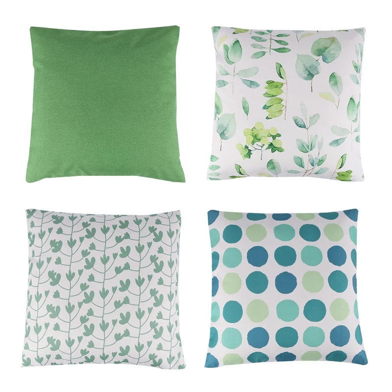 Set Of 4 Decorative Cushion Covers 45X45cm, Green Plants Waterproof Throw Pillow Covers For Outdoor Patio Garden Decor
Set Of 4 Decorative Cushion Covers 45X45cm, Green Plants Waterproof Throw Pillow Covers For Outdoor Patio Garden Decor
