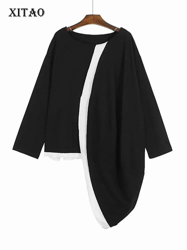 XITAO Asymmetric Female T-shirts Personality Irregular Contrast Color Patchwork Women Autumn Simplicity Trend Top 2023 DMJ2275
XITAO Asymmetric Female T-shirts Personality Irregular Contrast Color Patchwork Women Autumn Simplicity Trend Top 2023 DMJ2275
