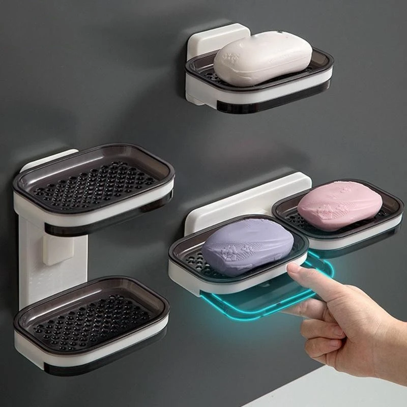 Wall Mounted Soap Box Perforated Suction Cup Wall mount Single and Double Layer Drain Soap Dispenser Holder Bathroom Soap Rack
Wall Mounted Soap Box Perforated Suction Cup Wall mount Single and Double Layer Drain Soap Dispenser Holder Bathroom Soap Rack