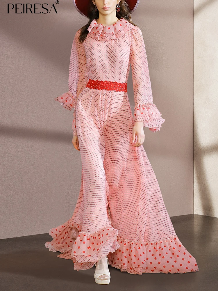 PEIRESA French Elegant Dot Print Ruffles Evening Dress Women O Neck Flare Sleeve Lace Patchwork Slim Waist Party Long Dresses
PEIRESA French Elegant Dot Print Ruffles Evening Dress Women O Neck Flare Sleeve Lace Patchwork Slim Waist Party Long Dresses