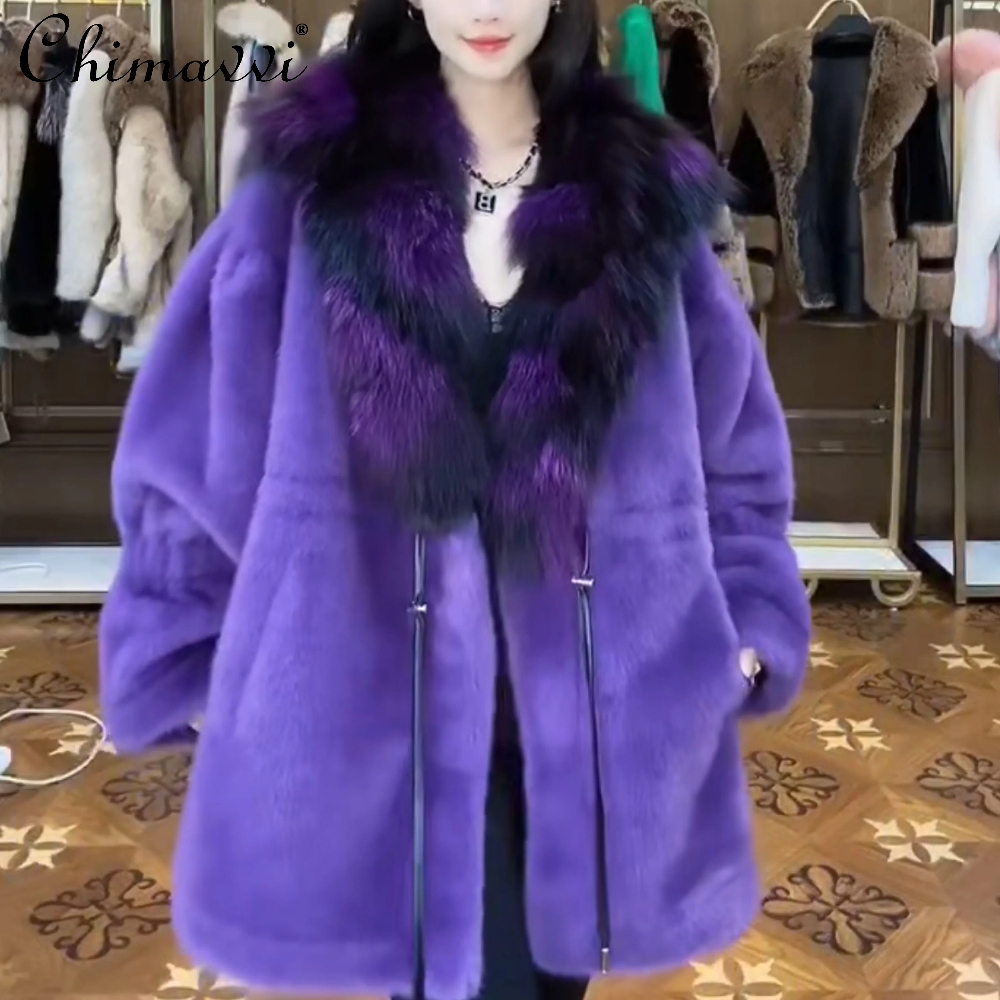 2022 Winter Clothes Fashion Fox Fur with Mink Fur Coats High-End Luxury Long Sleeve Women's Mid-Length Elegant Warm Fur Jacket
2022 Winter Clothes Fashion Fox Fur with Mink Fur Coats High-End Luxury Long Sleeve Women's Mid-Length Elegant Warm Fur Jacket