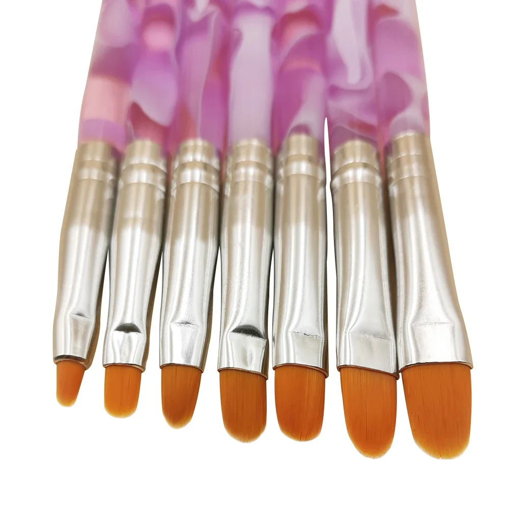 7pcs Nail Art Brush Acrylic Purple Gradient Handle Painting Drawing Pen Manicure Tool Mink's fur Nail Brush Nail Tip Accessories
7pcs Nail Art Brush Acrylic Purple Gradient Handle Painting Drawing Pen Manicure Tool Mink's fur Nail Brush Nail Tip Accessories