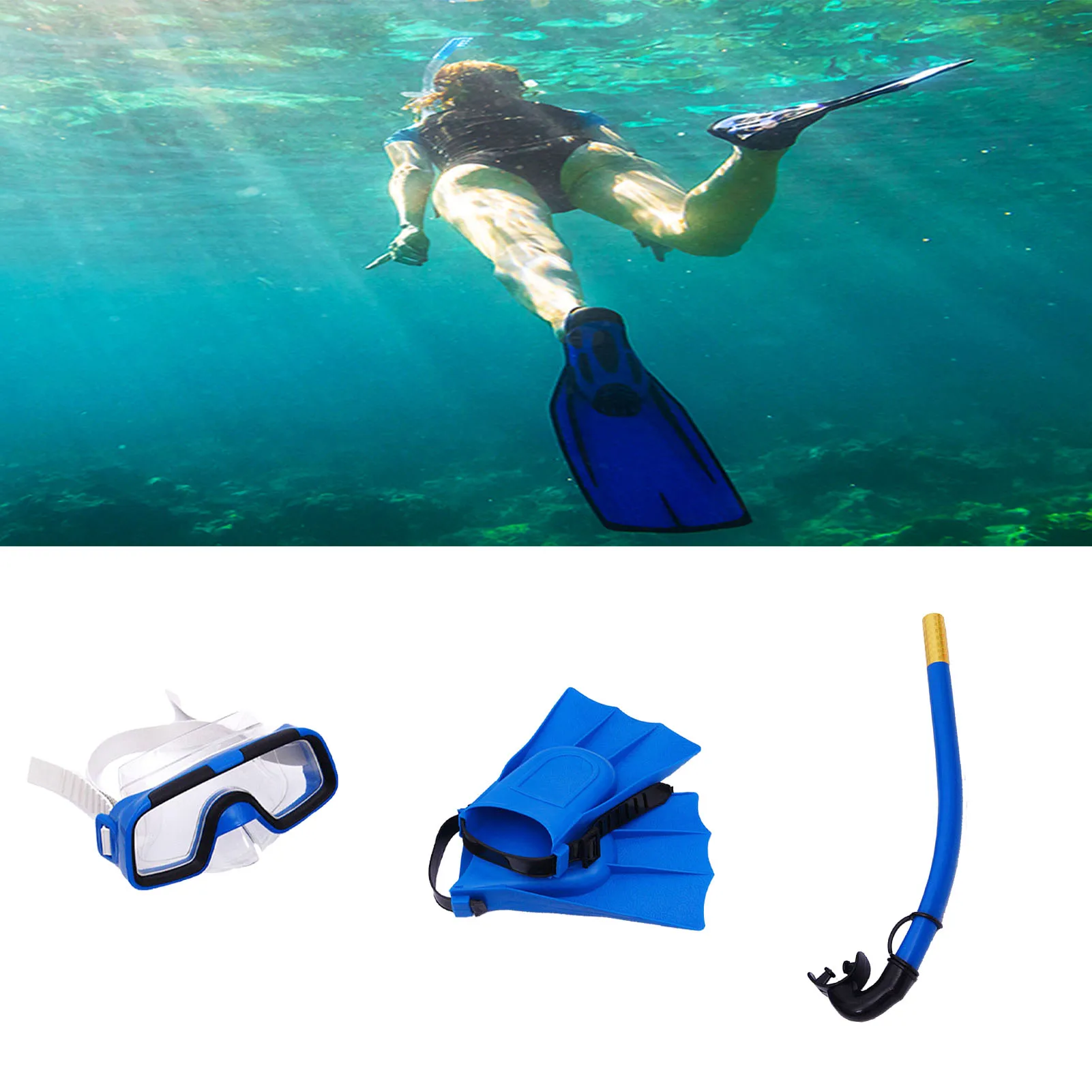 Shop Generic Kids Snorkeling Set Swimming Goggles Snorkel Fins