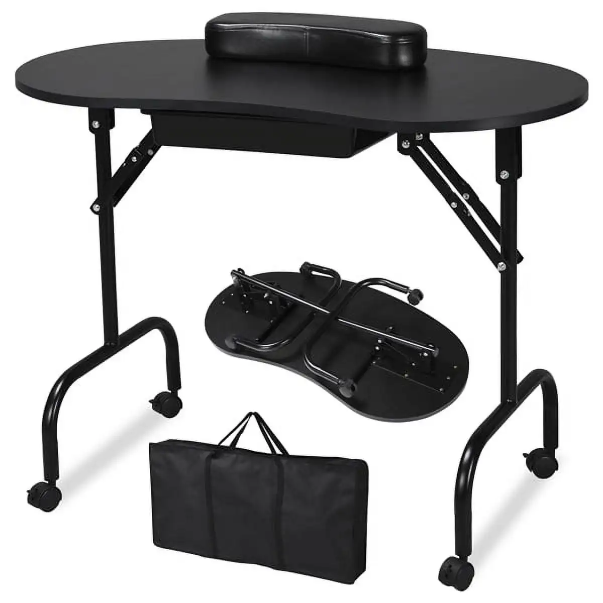High Load-bearing Strong Stable and Durable Folding Manicure Table Nail Beautician Desk Workstation Black
High Load-bearing Strong Stable and Durable Folding Manicure Table Nail Beautician Desk Workstation Black