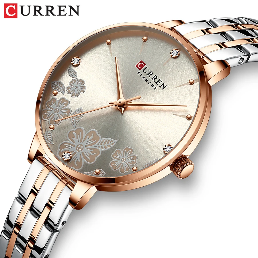 

CURREN New Quartz Wristwatches for Ladies Fashion Trend Unique Design Elegant Dial with Stainless Steel Strap Thin Watch