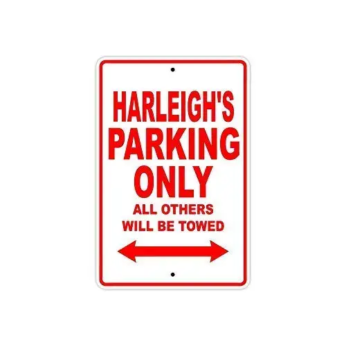 

Decor Kitchen Wall Decor Plaque Metal Sign 12 x 8 Inches Harleigh's Parking Only All Others Will Be Towed Garage Kitchen Wal