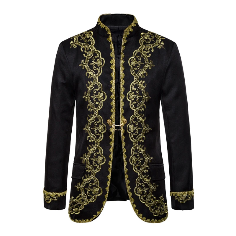Men's Continental Gold Inlaid Court Suit Zipper Ring Buckle Dance Festival Christmas Halloween Party Singer Host Show
Men's Continental Gold Inlaid Court Suit Zipper Ring Buckle Dance Festival Christmas Halloween Party Singer Host Show