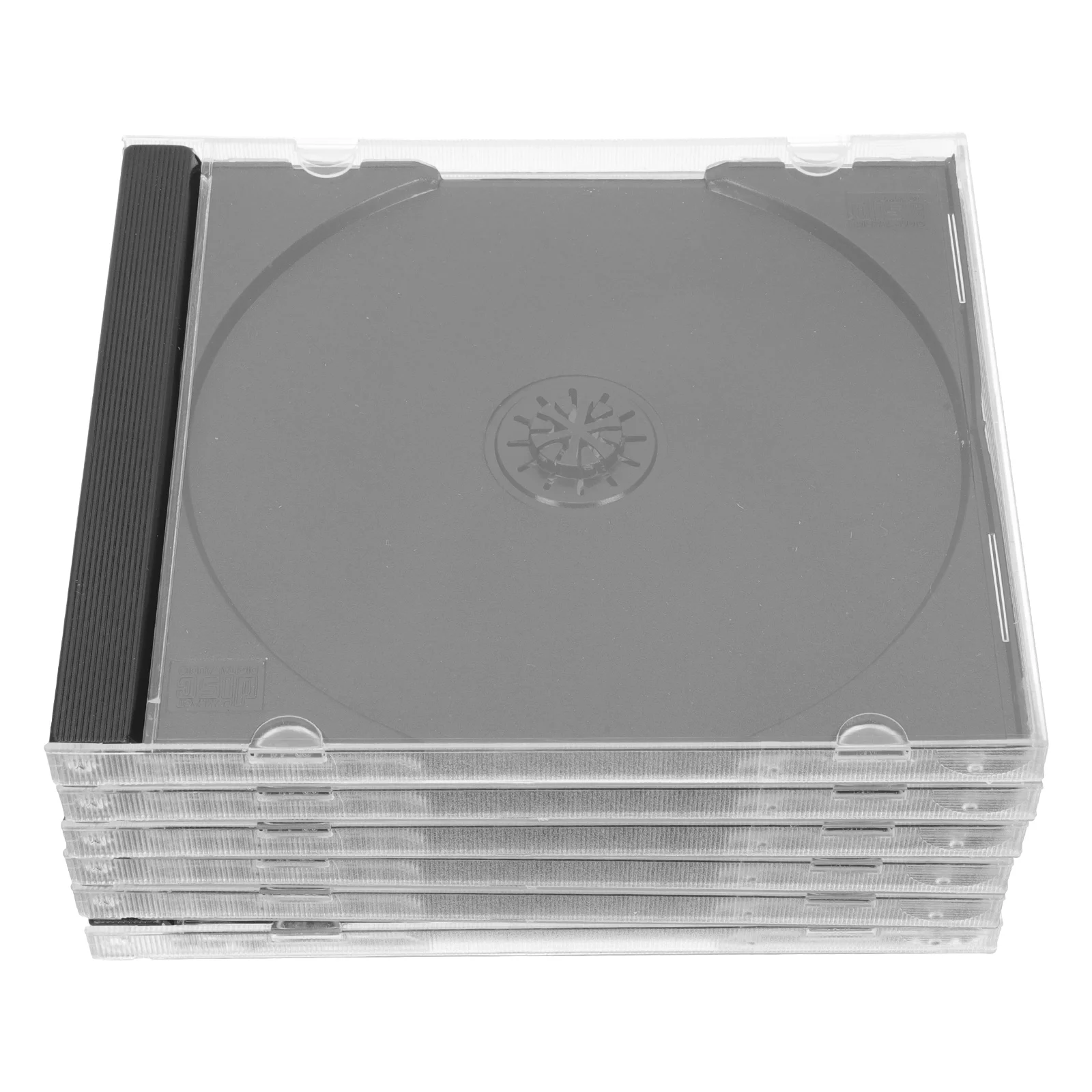 

Standard Single Jewel Case: 6pcs Clear Disc Storage Boxes Assembled Black Tray Portable Container for 5 50X4 83