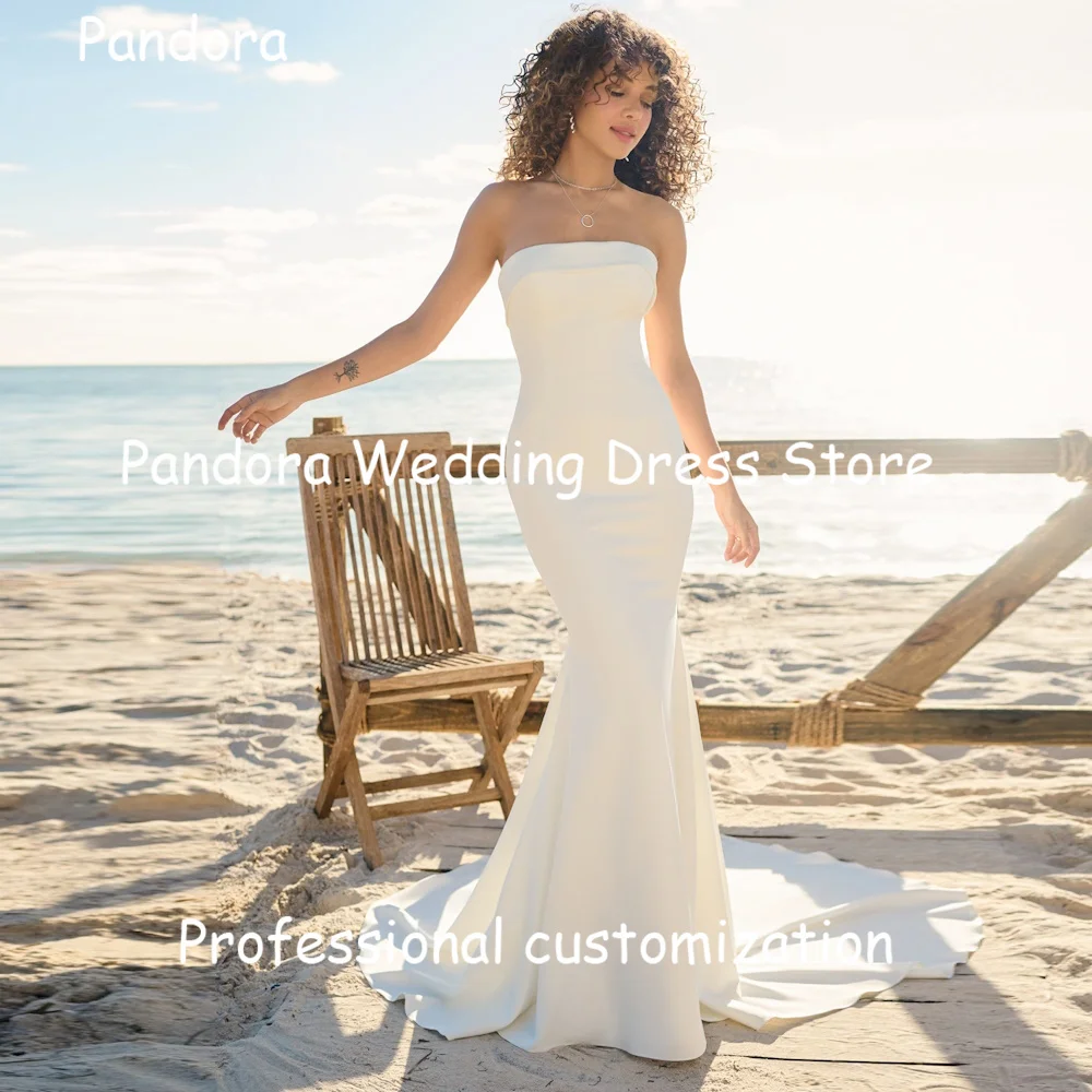 Pandora Crepe Mermaid Strapless Ruffle Ivory Pretty Bride Dresses Floor-length Elegant Formal Wedding Dresses For Woman 2024
Pandora Crepe Mermaid Strapless Ruffle Ivory Pretty Bride Dresses Floor-length Elegant Formal Wedding Dresses For Woman 2024