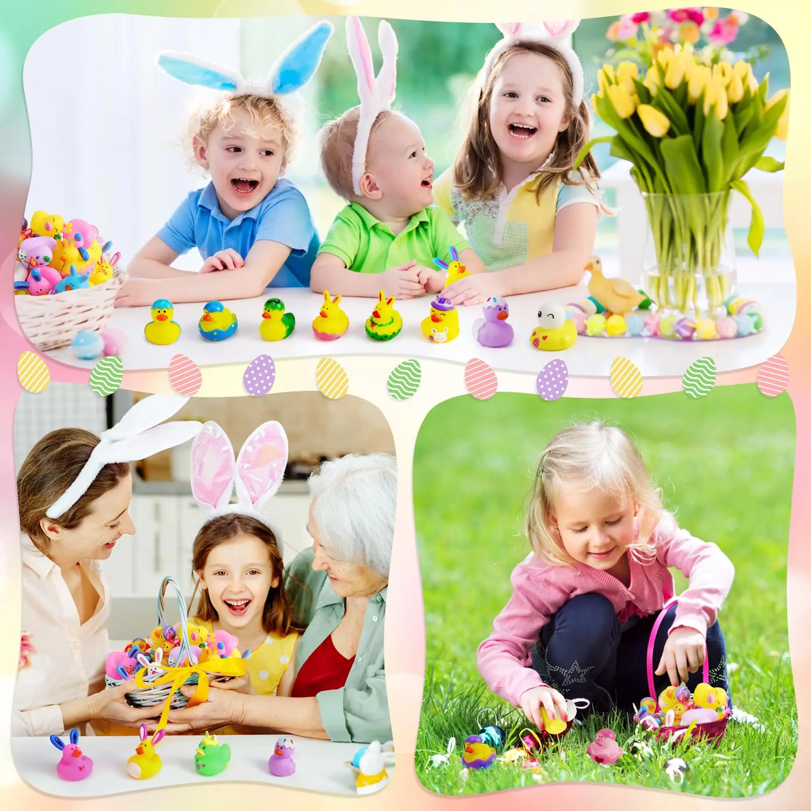 20/40/60pcs Easter Rubber Ducks, Mini 2.1 Inch Bunny Rubber Duckies Toys Assorted Float Duck Bulk for Party Favor 20/40/60pcs Easter Rubber Ducks, Mini 2.1 Inch Bunny Rubber Duckies Toys Assorted Float Duck Bulk for Party Favor