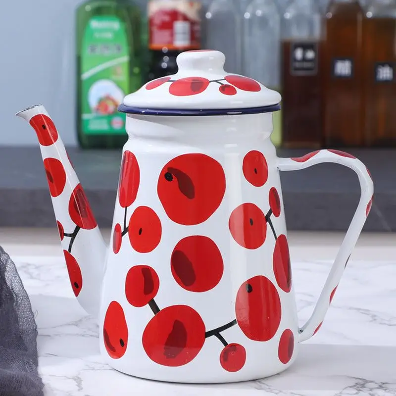 Porcelain Enamel Kettle 1.1L in Classic Design for Coffee and Tea Lovers Tea Pot and Ice Water Jug Coffee Pot
Porcelain Enamel Kettle 1.1L in Classic Design for Coffee and Tea Lovers Tea Pot and Ice Water Jug Coffee Pot