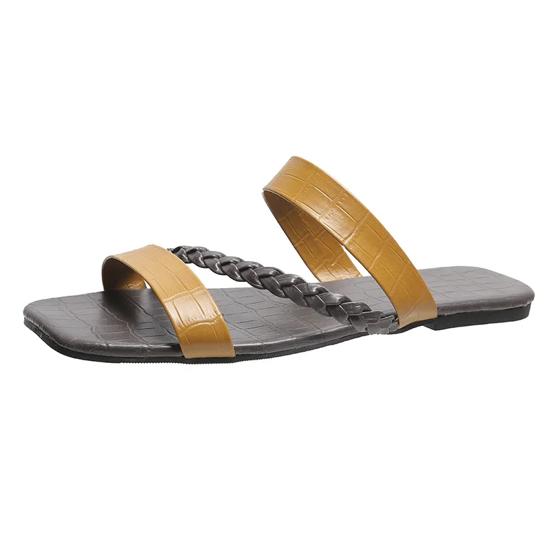 Summer New Flats Slippers Women Fashion Woven Flat Heeled Slippers Ladies Casual Plus Size 45 Beach Sandals Women Outdoor Slides
Summer New Flats Slippers Women Fashion Woven Flat Heeled Slippers Ladies Casual Plus Size 45 Beach Sandals Women Outdoor Slides
