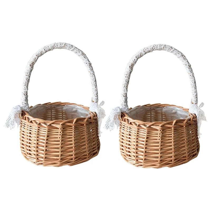 2 PCS Woven Storage Basket With Handle Wedding Flower Girl Baskets As Shown For Home Garden Decor
2 PCS Woven Storage Basket With Handle Wedding Flower Girl Baskets As Shown For Home Garden Decor