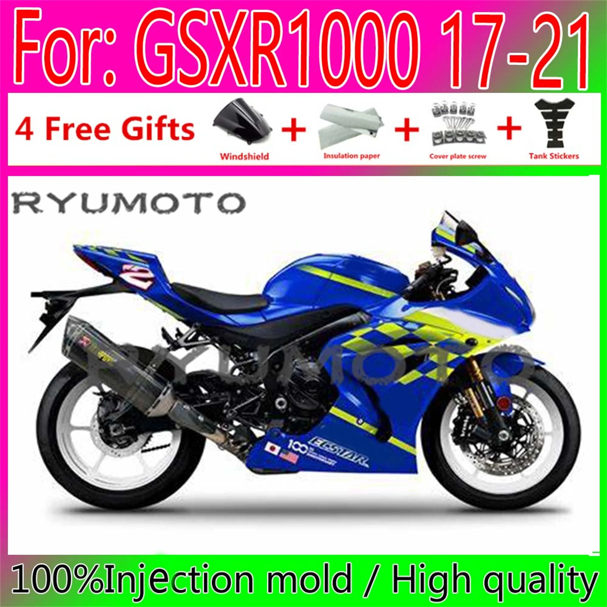 New Motorcycle Whole Fairings Kit Fit For Suzuki GSX-R1000 17 18 19 20 GSXR1000 2017 2018 K17 Fairing
New Motorcycle Whole Fairings Kit Fit For Suzuki GSX-R1000 17 18 19 20 GSXR1000 2017 2018 K17 Fairing