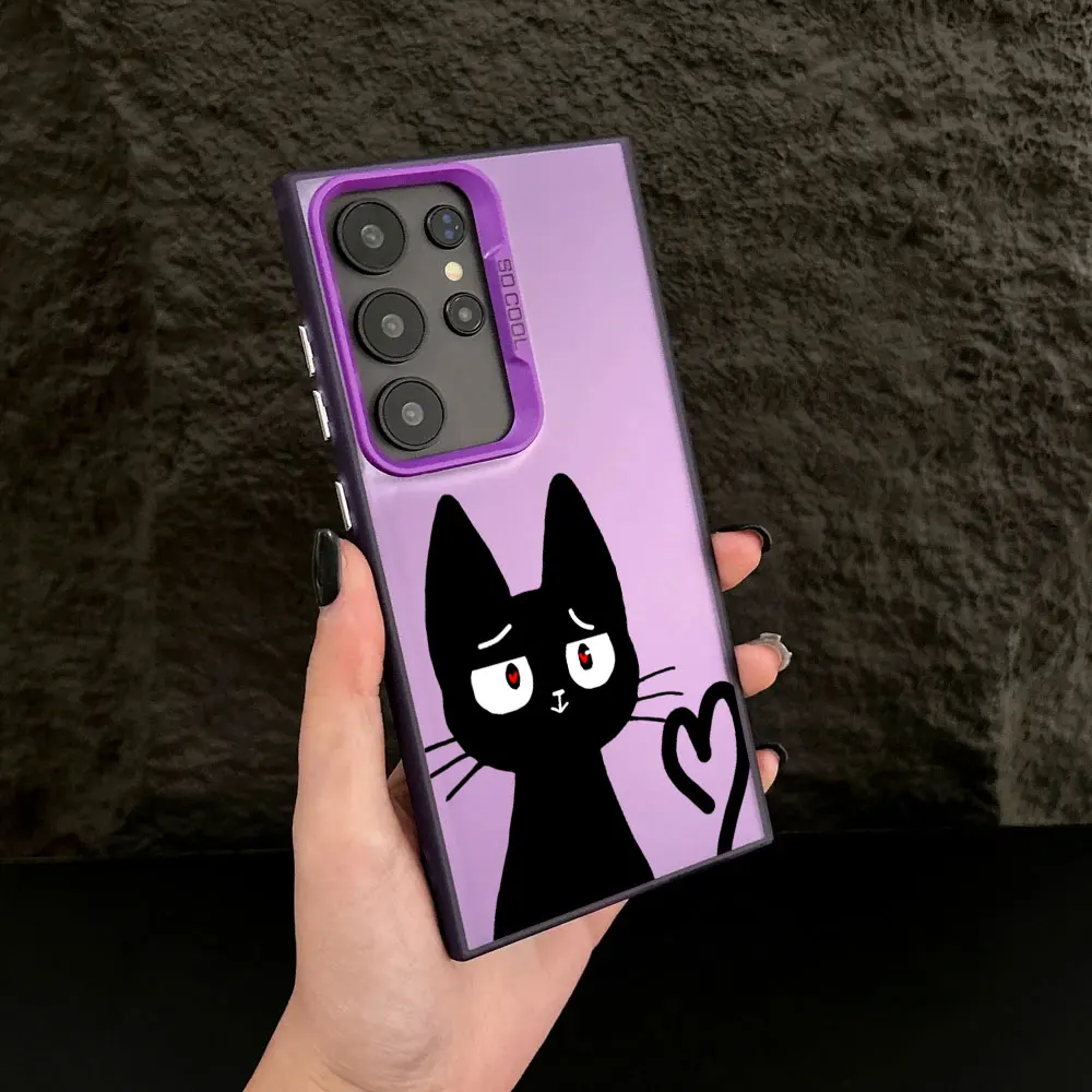 Cute Cat S25 Case For Samsung S25 S24 Ultra Carcasa Black Cats For Galaxy S23 S22 S21 FE S20 Ultra Plus Shockproof Phone Cover Cute Cat S25 Case For Samsung S25 S24 Ultra Carcasa Black Cats For Galaxy S23 S22 S21 FE S20 Ultra Plus Shockproof Phone Cover