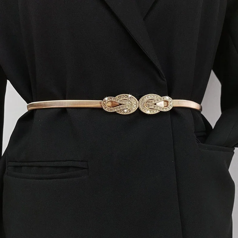 

Fashion Gold Chain Belt Female Waist Adjustable Desinger Belts For Women High Quality Luxury Brand Punk Metal Dress Waistband