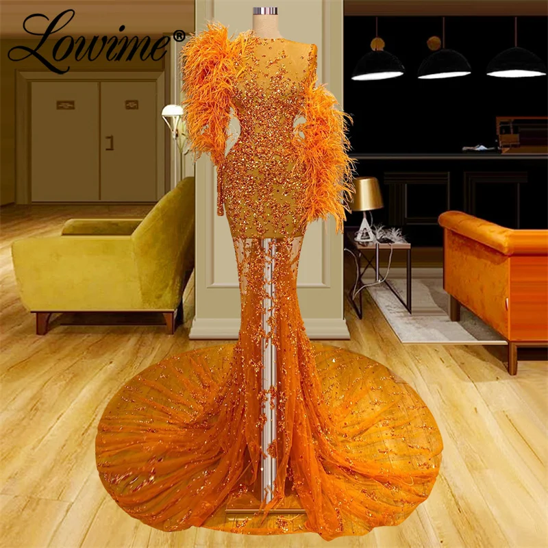 Lowime 2022 Couture Feathers Long Sleeve Evening Dresses Dubai See Through Mermaid Modern New Beaded Wedding Party Dress Robes
Lowime 2022 Couture Feathers Long Sleeve Evening Dresses Dubai See Through Mermaid Modern New Beaded Wedding Party Dress Robes