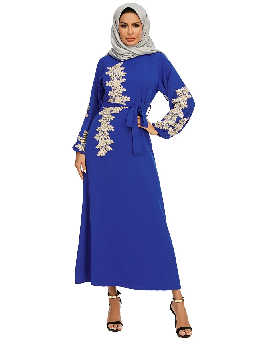 Autumn New 2 Pcs Muslim Sets Embroidery Abaya Dubai Turkey Muslim Dress+ Scarf Kaftan Islamic Dress Women Robe Suit 2 Sdfea3bb418e3470686a7756186b56ca2C