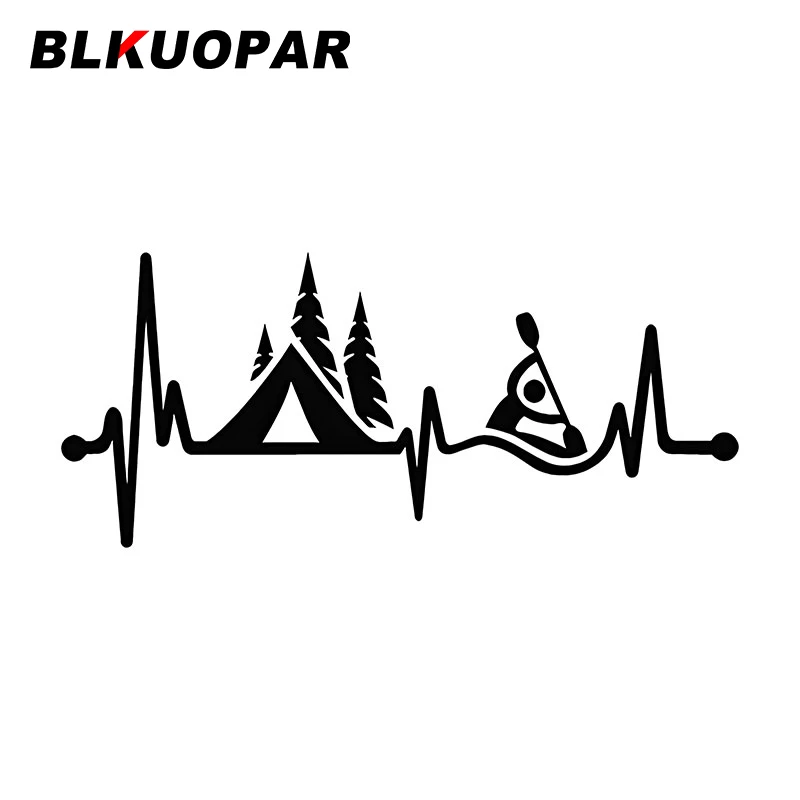 

BLKUOPAR Camping Kayak Outdoor Car Sticker Creative Decals Interesting Silhouette Occlusion Scratch Refrigerator Helmet Styling