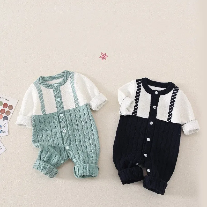 New Baby Gentleman Rompers Fashion Infant Boy Clothes Cotton Long Sleeve Sweater Romper Infant Knitwear Jumpsuits Wholesale
New Baby Gentleman Rompers Fashion Infant Boy Clothes Cotton Long Sleeve Sweater Romper Infant Knitwear Jumpsuits Wholesale