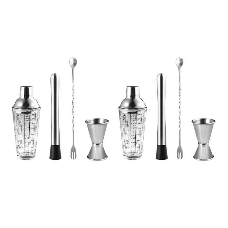 2X Cocktail Shaker Set Transparent Scale Bar Shakers Cup Wine Mixing Fruit Juice Cup Water Bottle Bartender Tools
2X Cocktail Shaker Set Transparent Scale Bar Shakers Cup Wine Mixing Fruit Juice Cup Water Bottle Bartender Tools