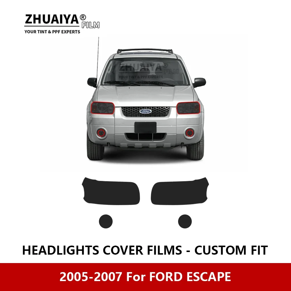 

Для FORD ESCAPE 2005-2007 Автомобильная внешняя фара против царапин PPF предварительно отрезанная Защитная пленка для ремонта автомобильные наклейки аксессуары