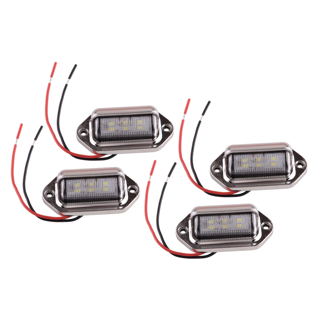 

4Pcs 12V-24V Waterproof LED Deck Courtesy Stern Transom License Number Plate Light for Marine Boat Trailer Motorcycle Car Truck