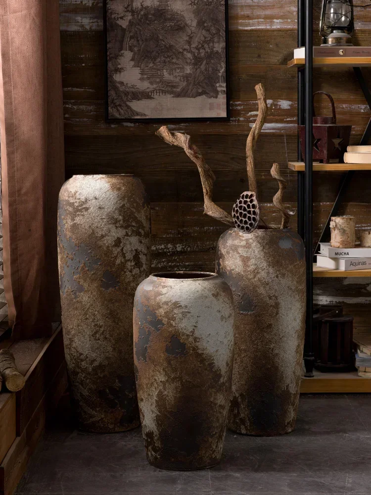 Jingdezhen New Chinese Ceramic Floor Vase Courtyard Living Room Decoration Mottled Distressed Crude Pottery Pot
Jingdezhen New Chinese Ceramic Floor Vase Courtyard Living Room Decoration Mottled Distressed Crude Pottery Pot