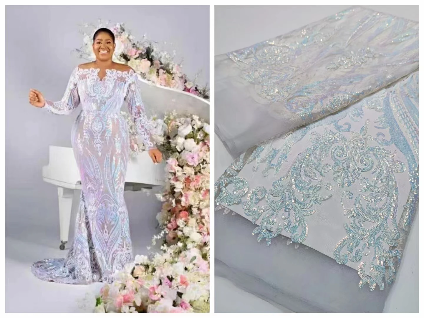 Белая кружевная ткань с блестками 2024, блестящая французская строчка, женская свадебная мода, сетка высокого качества, африканская тюль, YY
Белая кружевная ткань с блестками 2024, блестящая французская строчка, женская свадебная мода, сетка высокого качества, африканская тюль, YY