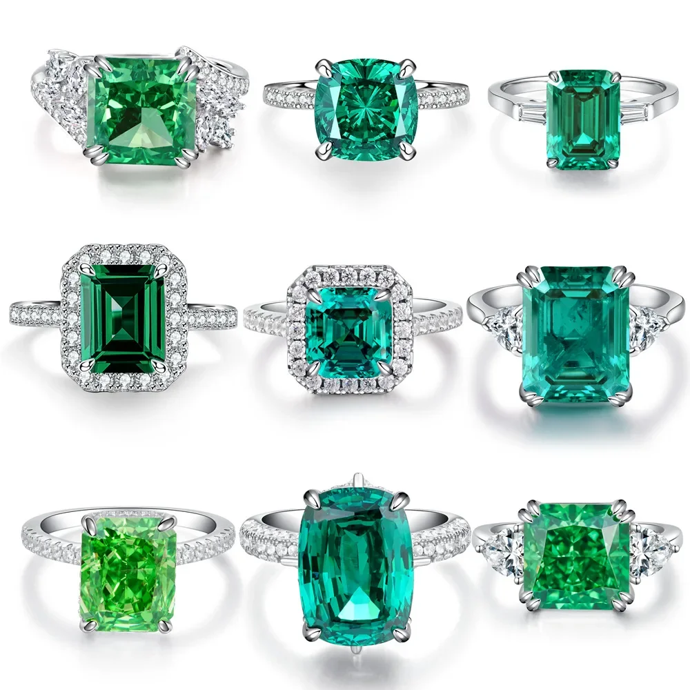 New 925 Silver Emerald Ring Women's High Carbon Diamond Radian Cut Ice Flower Cut 5A Zirconia Wood Color Style Wedding Jewelry
New 925 Silver Emerald Ring Women's High Carbon Diamond Radian Cut Ice Flower Cut 5A Zirconia Wood Color Style Wedding Jewelry