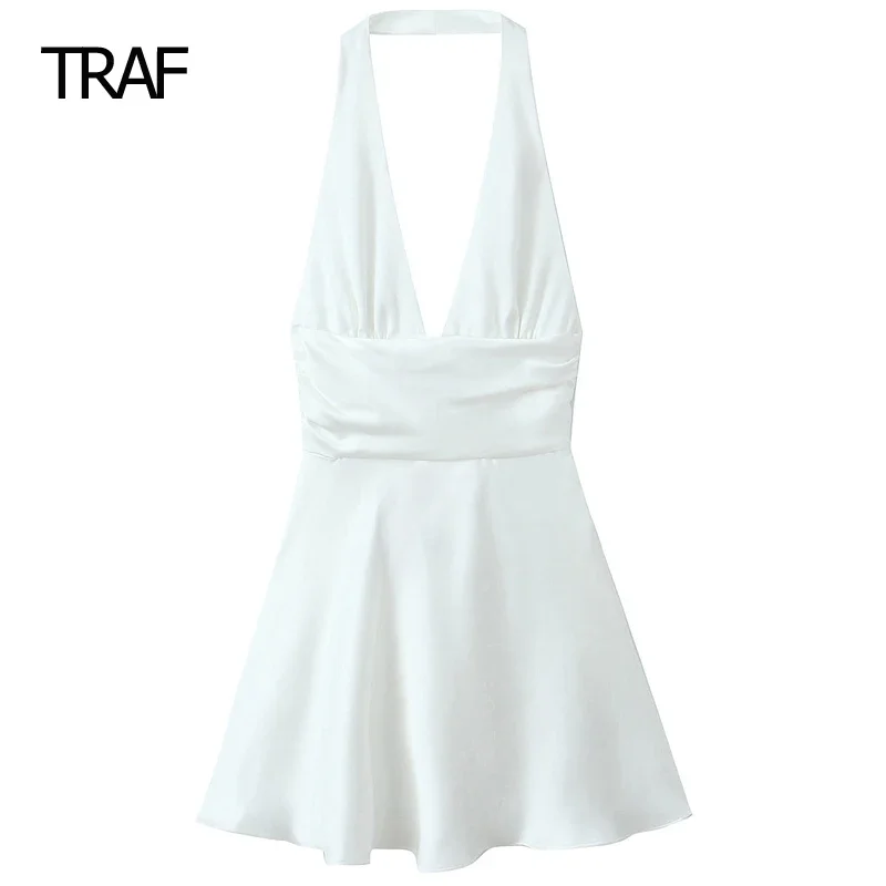 TRAF Mini White Sleeveless Backless Slip Dresses Womens Dresses Spring Summer 2024 Bow Halter Dress Elegant Party Dresses Luxury
TRAF Mini White Sleeveless Backless Slip Dresses Womens Dresses Spring Summer 2024 Bow Halter Dress Elegant Party Dresses Luxury