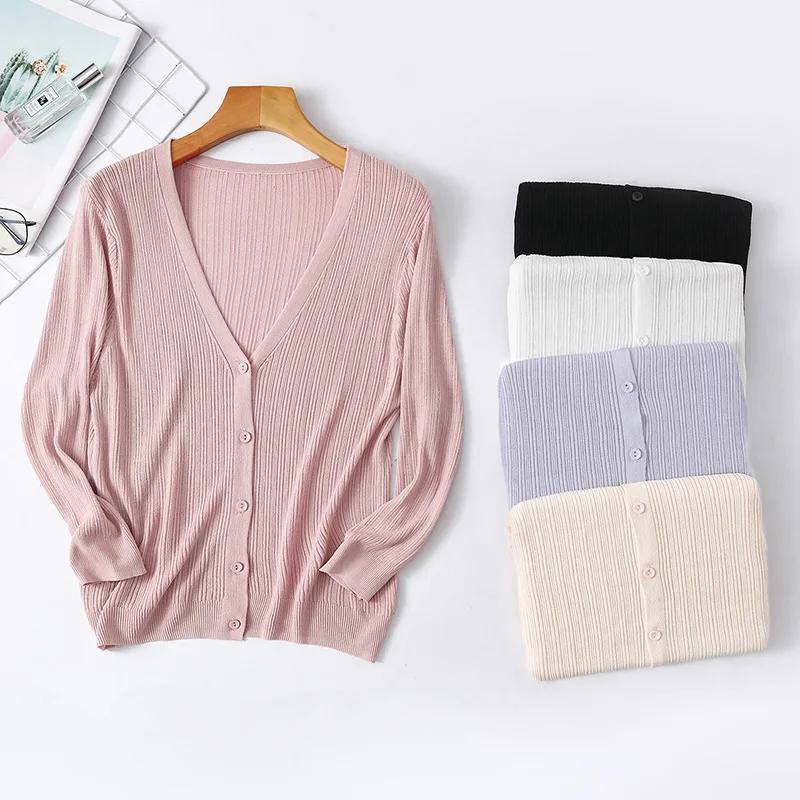 Knitted Cardigan Womens Summer Thin New Coat Ice Silk Single Breasted Sweater Sunscreen Shoulder Shawl Outwear Women Clothing
Knitted Cardigan Womens Summer Thin New Coat Ice Silk Single Breasted Sweater Sunscreen Shoulder Shawl Outwear Women Clothing