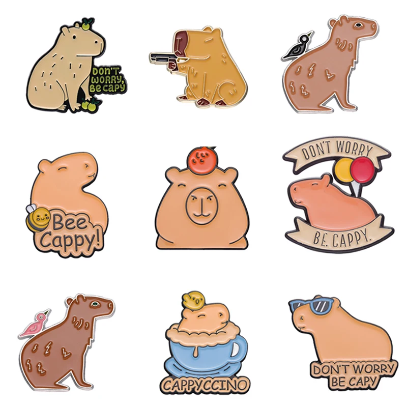 Cute Capybara Enamel Pin Don't Worry Be Cappy Animal Brooch Hippo Toad Frog Lapel Accessories Backpack Jewelry Kid Women Gift
Cute Capybara Enamel Pin Don't Worry Be Cappy Animal Brooch Hippo Toad Frog Lapel Accessories Backpack Jewelry Kid Women Gift