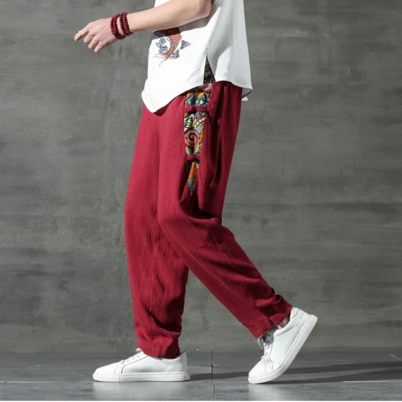 2023 Men's Cotton and Linen Printed Leggings Trousers Chinese Retro Harem Lace Jogging Pants Men's Sports Fitness Hip-hop Pants
2023 Men's Cotton and Linen Printed Leggings Trousers Chinese Retro Harem Lace Jogging Pants Men's Sports Fitness Hip-hop Pants