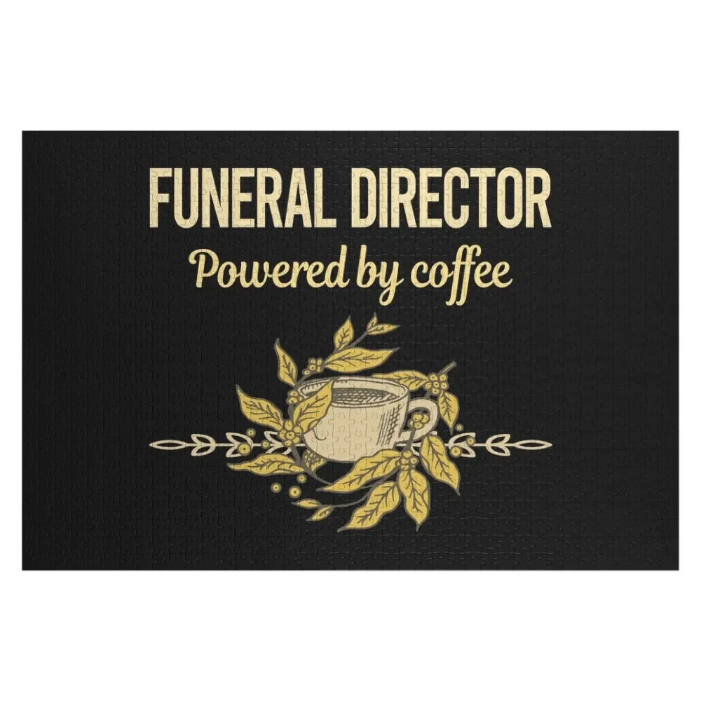 

Powered By Coffee Funeral Director Jigsaw Puzzle Custom Name Wood Wooden Jigsaws For Adults Personalized Kids Gifts Puzzle