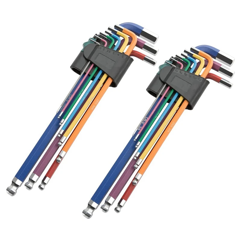 18-Piece Hex Key Set, Extra Long Arm Ball End Hex Key Set, With Foldable Holders, 1/16-3/8In And 1-10Mm, Durable
18-Piece Hex Key Set, Extra Long Arm Ball End Hex Key Set, With Foldable Holders, 1/16-3/8In And 1-10Mm, Durable