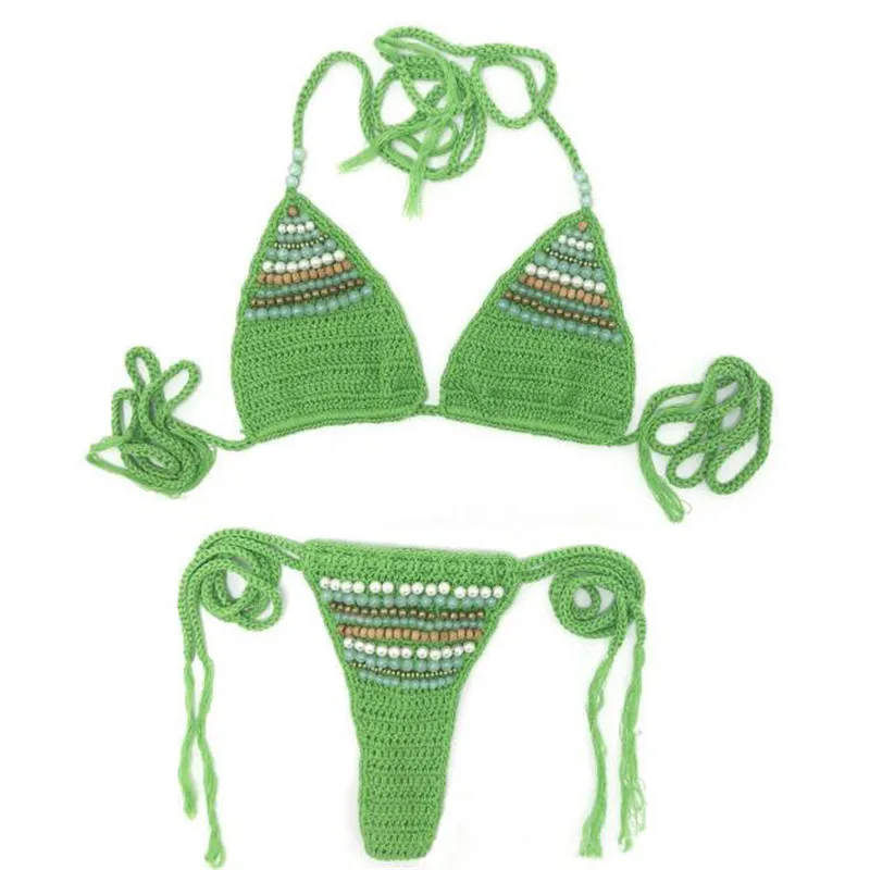 Brazilian Beading Swimsuit Women Sexy Crochet Bikini Set Push-up Bra Thong Two Pieces Side Tied Swimwear Beachwear Bathing Suit
Brazilian Beading Swimsuit Women Sexy Crochet Bikini Set Push-up Bra Thong Two Pieces Side Tied Swimwear Beachwear Bathing Suit