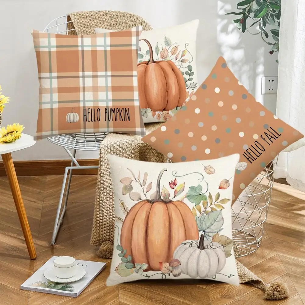

Soft Modern Pillow Case Autumn Harvest Home Decor Cozy Pumpkin Pillow Covers for Thanksgiving Sofa Couch for Decoration