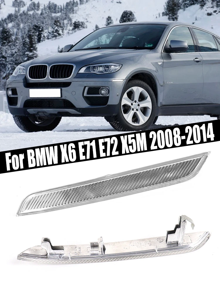 

Front Bumper Side Marker Reflector Lights Clear White For BMW X6 E71 E72 X5M 2008-2014 63147187087 63147187088 Car Accessories