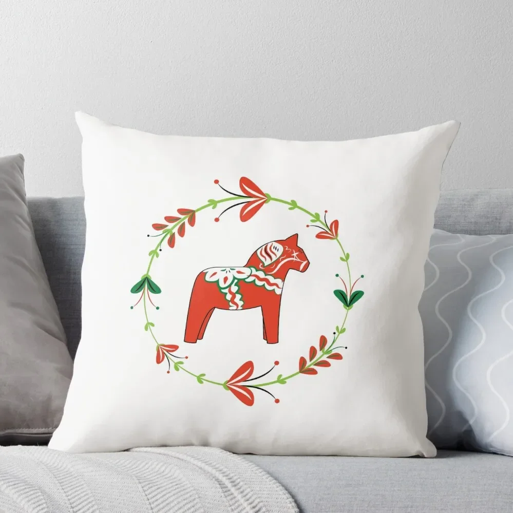 Dala Horse with Swedish Folk Art Wreath Throw Pillow autumn pillowcase Sofa Pillow Cover
Dala Horse with Swedish Folk Art Wreath Throw Pillow autumn pillowcase Sofa Pillow Cover