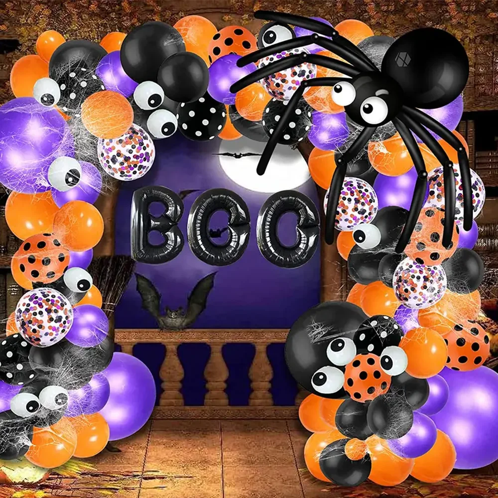 Halloween Balloon Garland Arch kit Black Orange Purple Balloons Party Decorations with Spider Web
Halloween Balloon Garland Arch kit Black Orange Purple Balloons Party Decorations with Spider Web