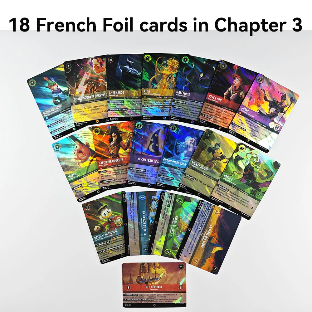 

Lorcana Chapter 3 Proxy French Foil High Quality robin hood stitch jafar mickey mouse kida TCG Game Cards