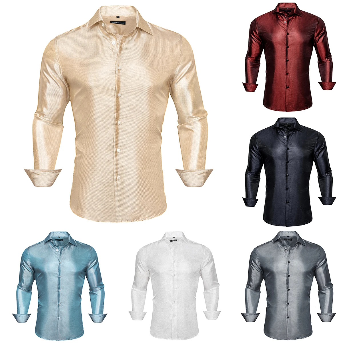 Luxury Shirts for Men Gold Red Black White Gray Green Blue Solid Long Sleeve Button Down Male Tops Spring Autumn Man Blouses 
Luxury Shirts for Men Gold Red Black White Gray Green Blue Solid Long Sleeve Button Down Male Tops Spring Autumn Man Blouses