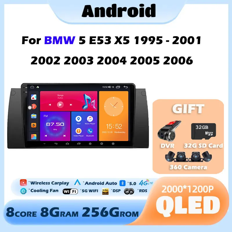 For BMW 5 E53 X5 1995 - 2001 2002 2003 2004 2005 2006 Android 13 Car Radio Multimedia Video Player Navigation GPS Stereo DVD
For BMW 5 E53 X5 1995 - 2001 2002 2003 2004 2005 2006 Android 13 Car Radio Multimedia Video Player Navigation GPS Stereo DVD