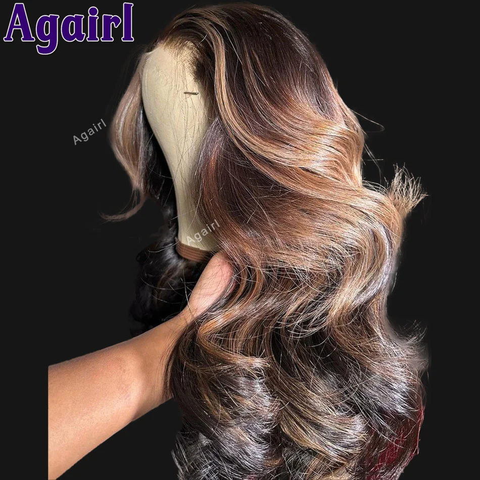 

Highlight Brown Blonde 13X6 Body Wave Lace Frontal Wig Pre Plucked 13X4 Glueless Lace Front Wig 5X5 Lace Closure Wigs for Women