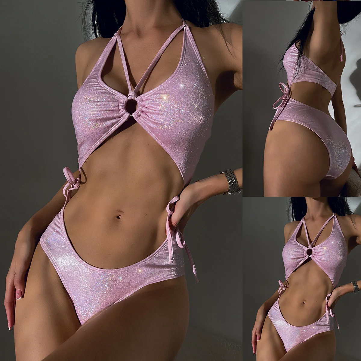 Bronzing Bikini Swimwear Women One Piece Swimsuit Sexy & Push Up Bathing Suit Halter Drawstring Bikinis Sets Beachwear Monokinis
Bronzing Bikini Swimwear Women One Piece Swimsuit Sexy & Push Up Bathing Suit Halter Drawstring Bikinis Sets Beachwear Monokinis