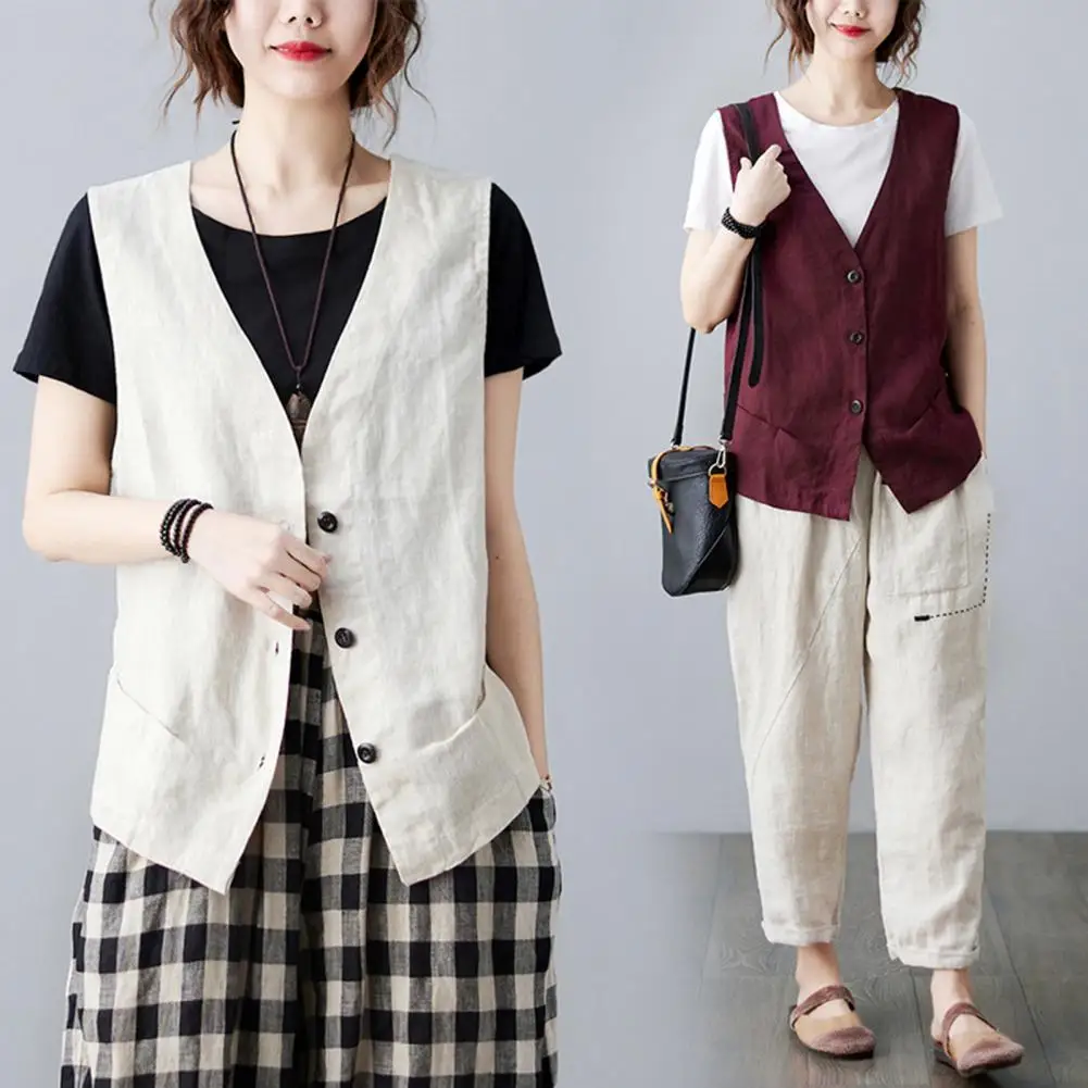 Ladies Casual Vest Soft Breathable Women's Sleeveless Vest With Single-breasted Buttons V Neck Cardigan Vest For Female
Ladies Casual Vest Soft Breathable Women's Sleeveless Vest With Single-breasted Buttons V Neck Cardigan Vest For Female