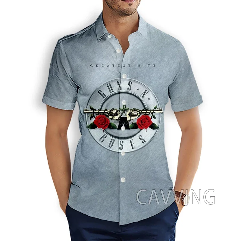 

CAVVING 3D Printed Guns N Roses Fashion Casual Shirts Men's /Women's Short Sleeves Loose Breathable Shirts